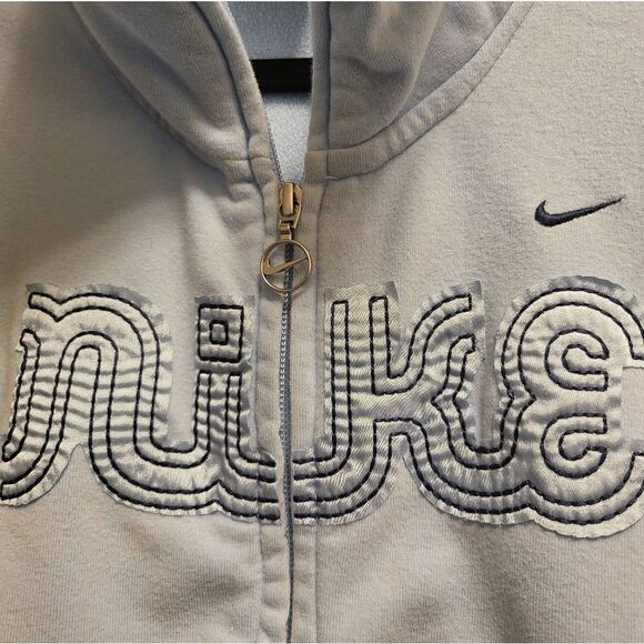 NIKE
Vintage Y2K Tennis Track Jacket Satin Swoosh Terry Cloth Cotton Full Zip Up - Picture 4 of 4